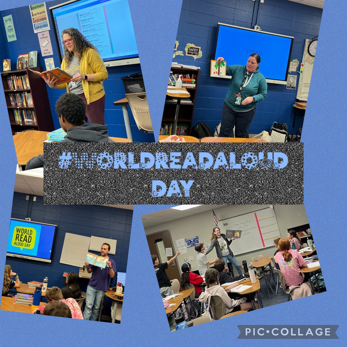 Another look at MORE <a href="/MPJHEagles/">Memorial Parkway JH</a> - teacher, AP, counselor, and librarian helping us celebrate #WRAD!!!!  <a href="/MPJHlibrary/">MPJHlibrary</a> <a href="/katyisd/">Katy ISD</a> <a href="/litworldsays/">LitWorld</a>. Thanks to all!!!!