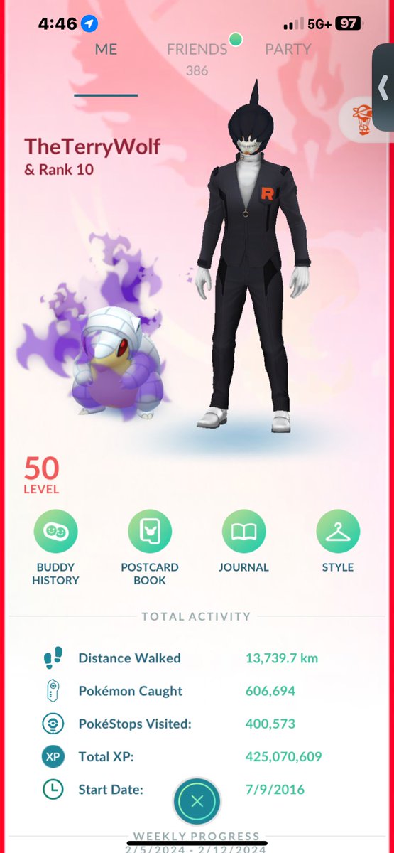 The Terry Wolf LV50 Pokemon Go Trainer tweet media