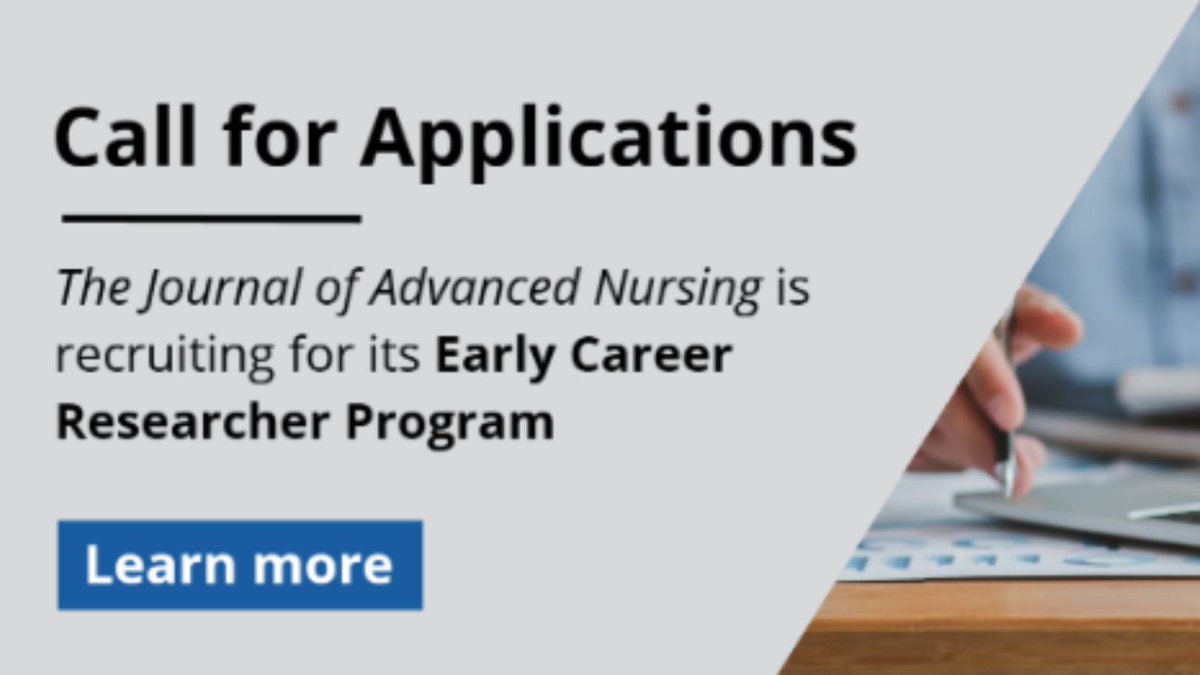 jadvnursing's tweet image. We're now recruiting for the Early Career Researcher Program. You can contribute positively to the life of the journal, grow nursing science and impact the field internationally. Join us! bit.ly/4bvkEkv

#NurseResearch #EarlyCareer #PhD