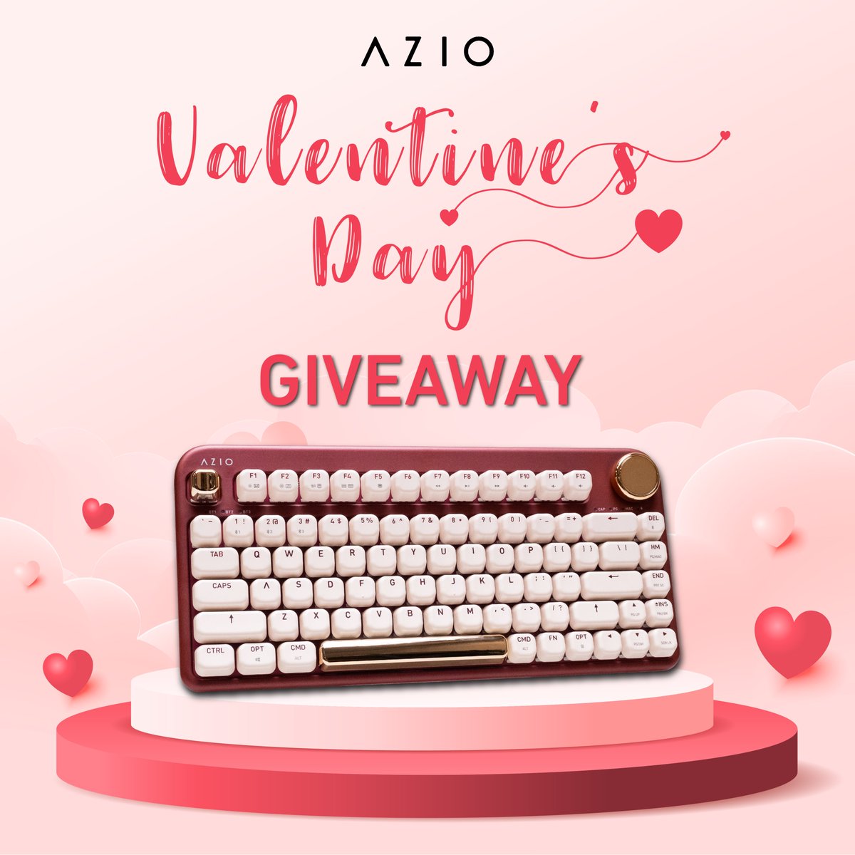 Want to win a #FREE keyboard? Head over to our Facebook and Instagram in our bio to enter! #azio #mechanicalkeyboard #giveaway #gamer #forfree #sweepstakes #valentines #valentinesday #gift #shop #sale #discount #cute #kawaii #love #anime #girlfriend #wife #partner #heart #gamer