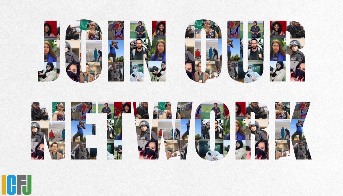 ICFJ's tweet photo. Are you a member of our global network? Find out what opportunities are available to you &amp; learn more about our community of journalists: https://t.co/fgd1mKbgJJ https://t.co/2MtabMgE80