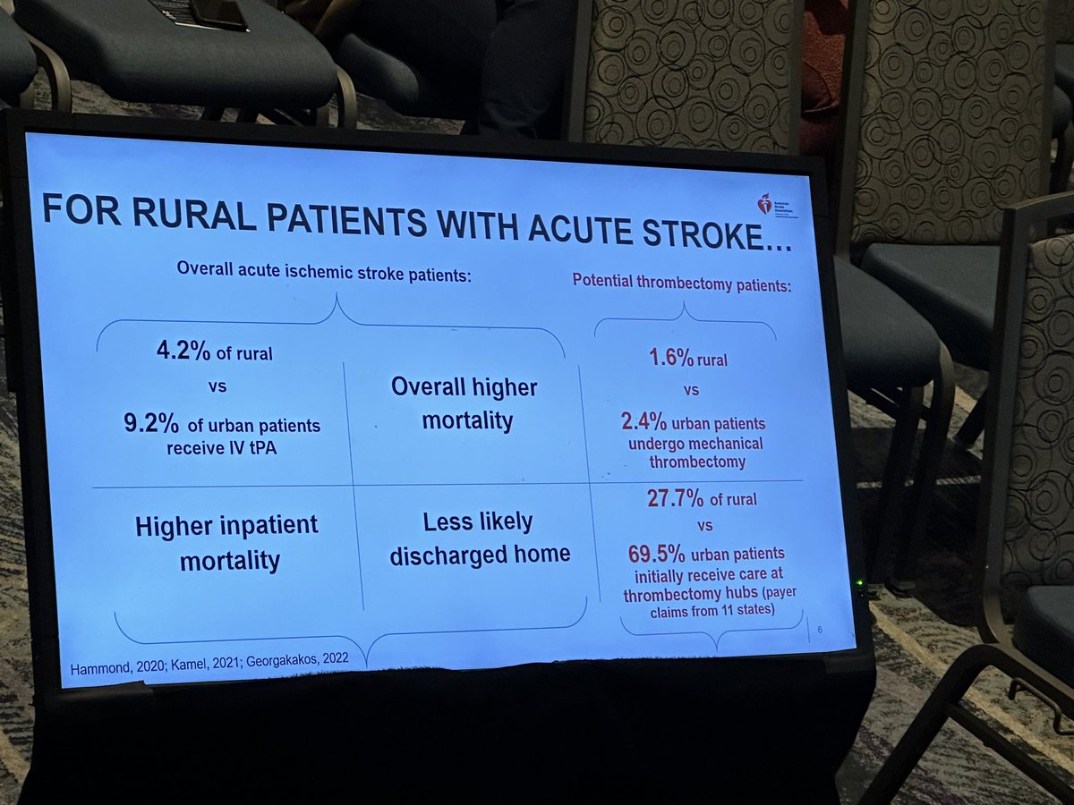 In EVT among RUCA 10 residents, the most rural designation, is it personal SDOH or community level vulnerability that drives differences? Great talk by Dr Jagolino-Cole. @AHAScience #ISC24