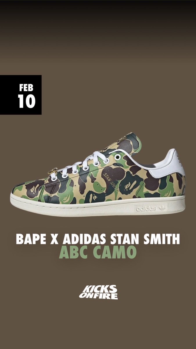 kicksonfire's tweet photo. The next chapter of the BAPE X adidas partnership debuts this weekend. Feeling these? 🔥💯 https://t.co/yYOyXdY0nM