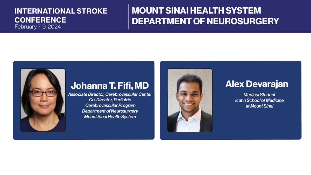 Thrilled to be #ISC2024! We're excited to showcase our outstanding research with the participation of our @MountSinaiNeuro faculty, residents & medstudents. @johannatfifi @TShigematsuMD @AlexDevarajan @MountSinaiNCC @SinaiBrain @CarinaSeah @neurosurgery #Stroke #ICH #VNS #VoGM