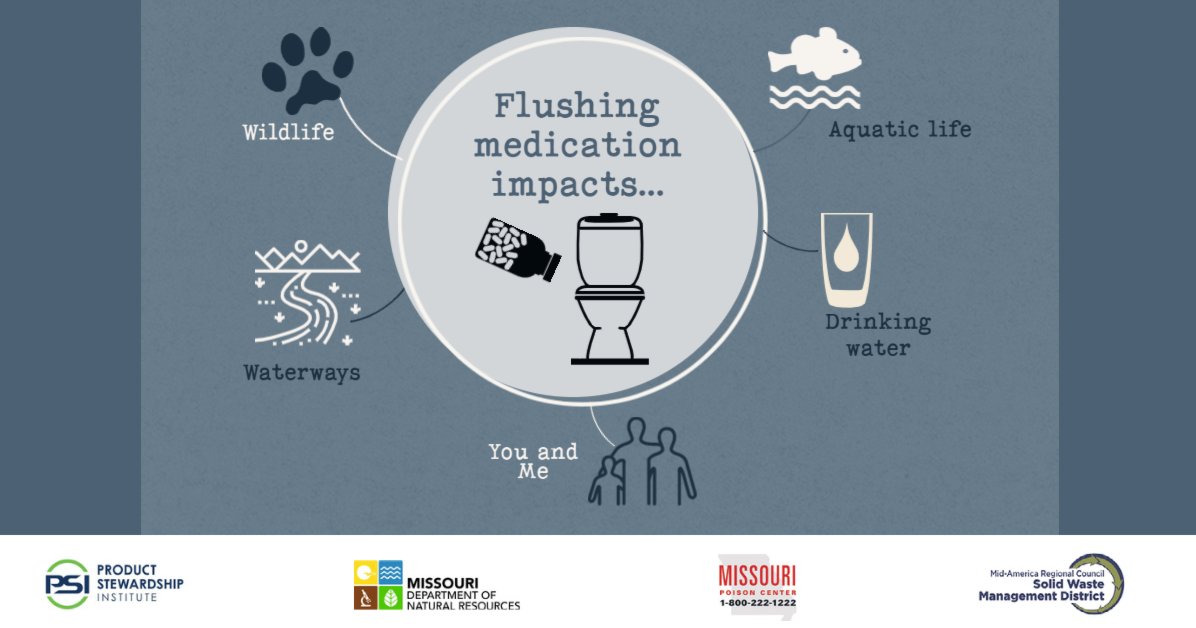 taneycoADAPT's tweet photo. Medication safety is a topic to be taken seriously. Do not, under any circumstances, flush your unused prescription or over-the-counter medications. The environmental impact is dramatic when chemicals are not properly disposed of. #medicationsafety https://t.co/ECDLWpnCwJ