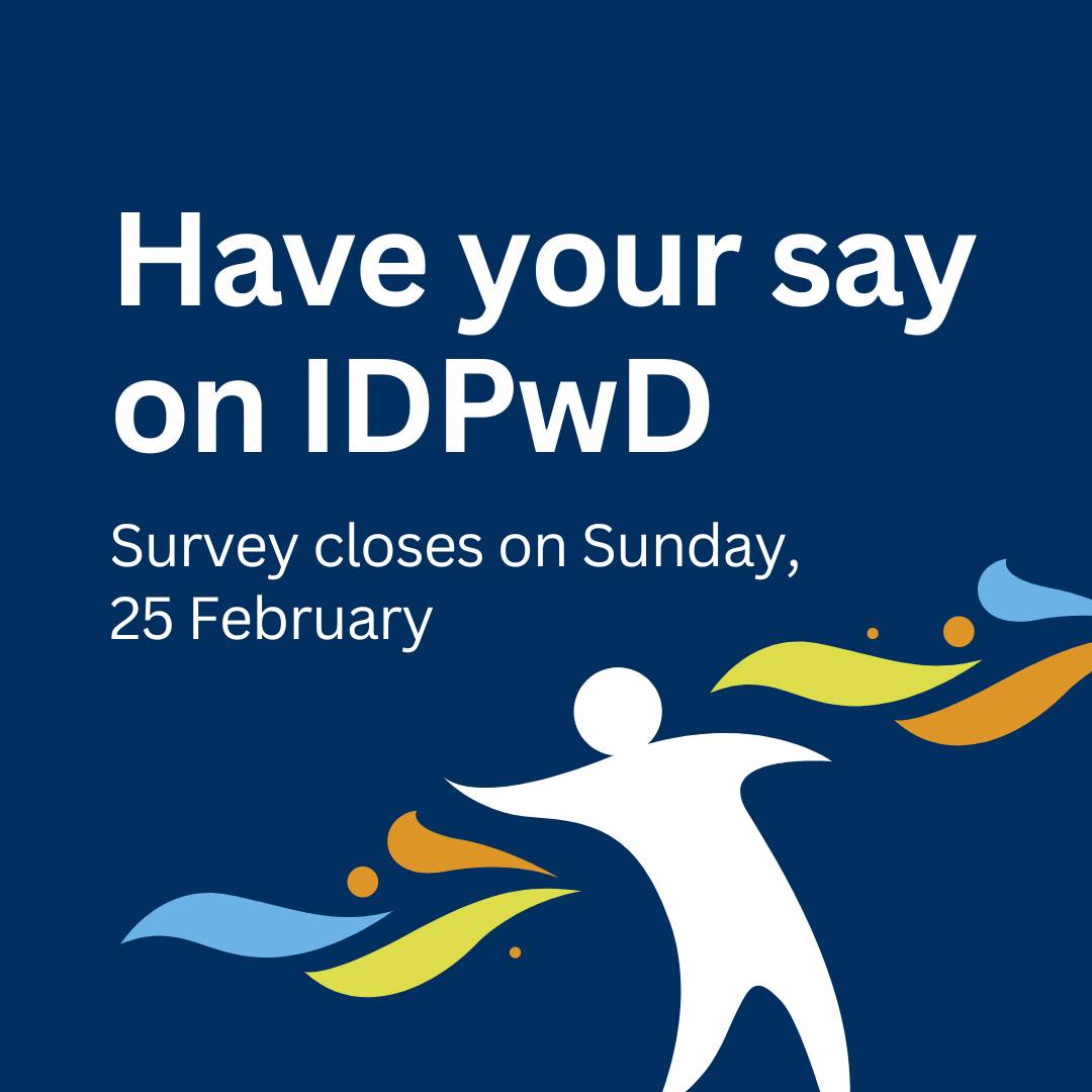 🌍 Join in shaping International Day of People with Disability 2024! Share your thoughts on how @IDPwD can improve their social media, website, and support for activities. Take the survey now: bit.ly/42pMHxw Survey closes Feb 25, 11:59pm AEDT. Your feedback matters!