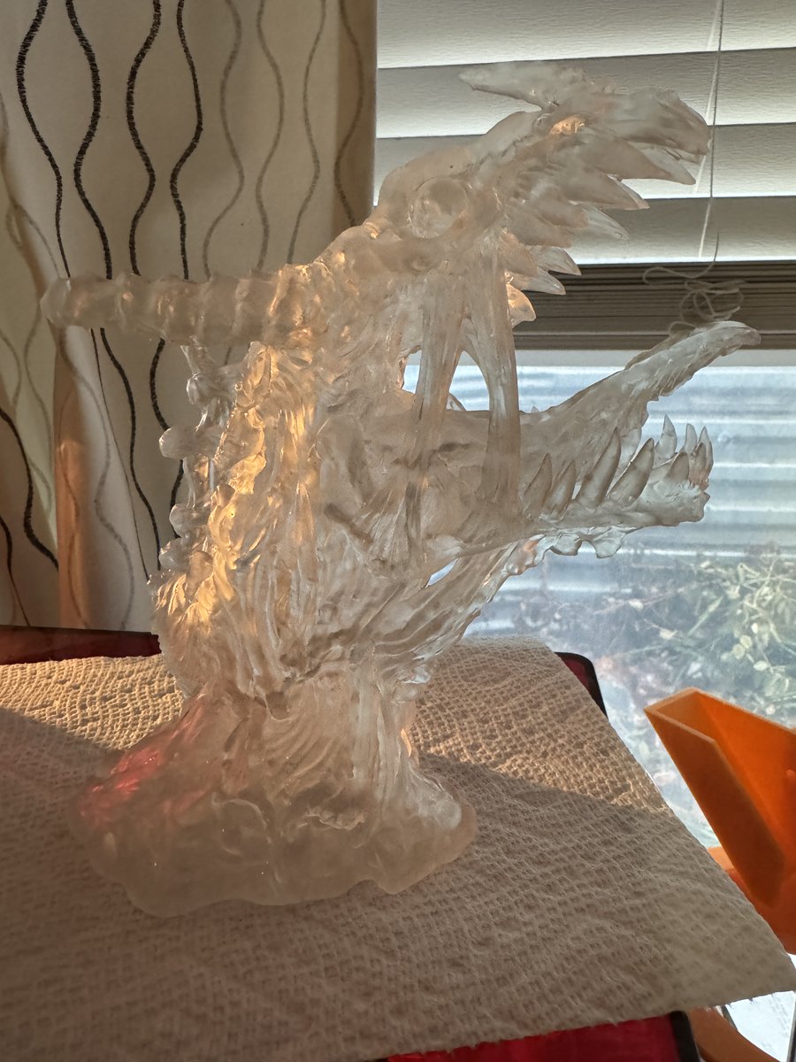 <a href="/fotismint/">Fotis Mint Studios</a> <a href="/CharroZuck/">charro zuck</a> Here's the dragon in four photos.
1. Off the build plate.
2. After cleaning &amp; supports removed.
3. Curing (using a trick I was told about).
4. Post curing.

Charro, I've never had an easier time removing supports; thanks for your hard work!

On to paint!