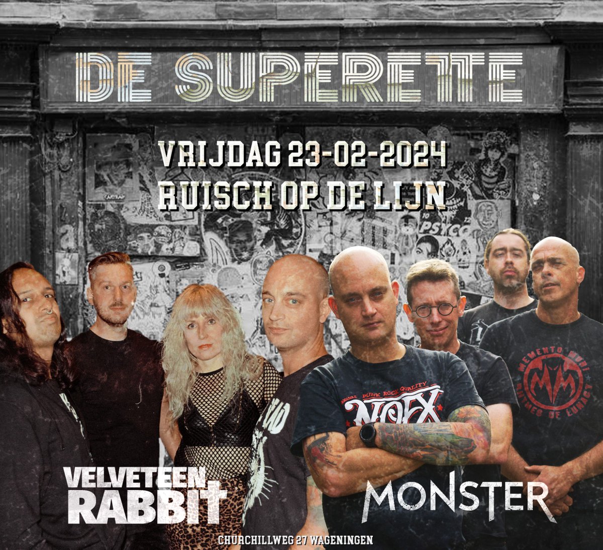 💥Ruisch op de lijn💥 in Wageningen! Samen met @MonsterrrMetal denderen we vrijdag 23 feb zo hard door de Superette🛒dat zelfs Frank zichzelf dubbelziet. Start 20:30u. Entree op donatie. #Waggiewekomeneraan #Ruischopdelijn #livemusic #punk #metal #thrashmetal #music #Wageningen