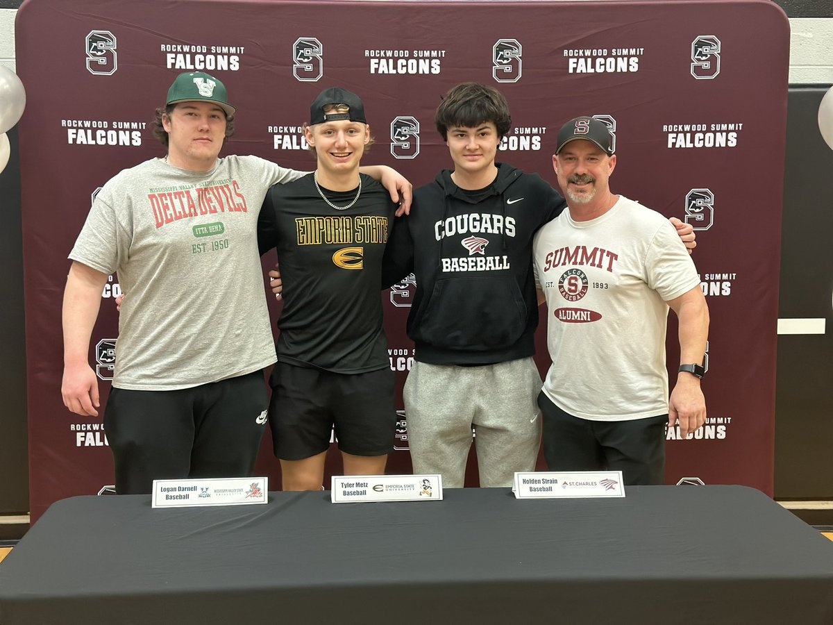 It was a lot of fun watching Strain, Darney and Metz sign their letters of intent. Congratulations to the boys as well as their families! 
<a href="/SCCCougarsBsb/">St Charles CC Baseball</a> <a href="/ValleyStateBSB/">Valley State Baseball</a> <a href="/ESUBaseball/">Hornet Baseball</a>