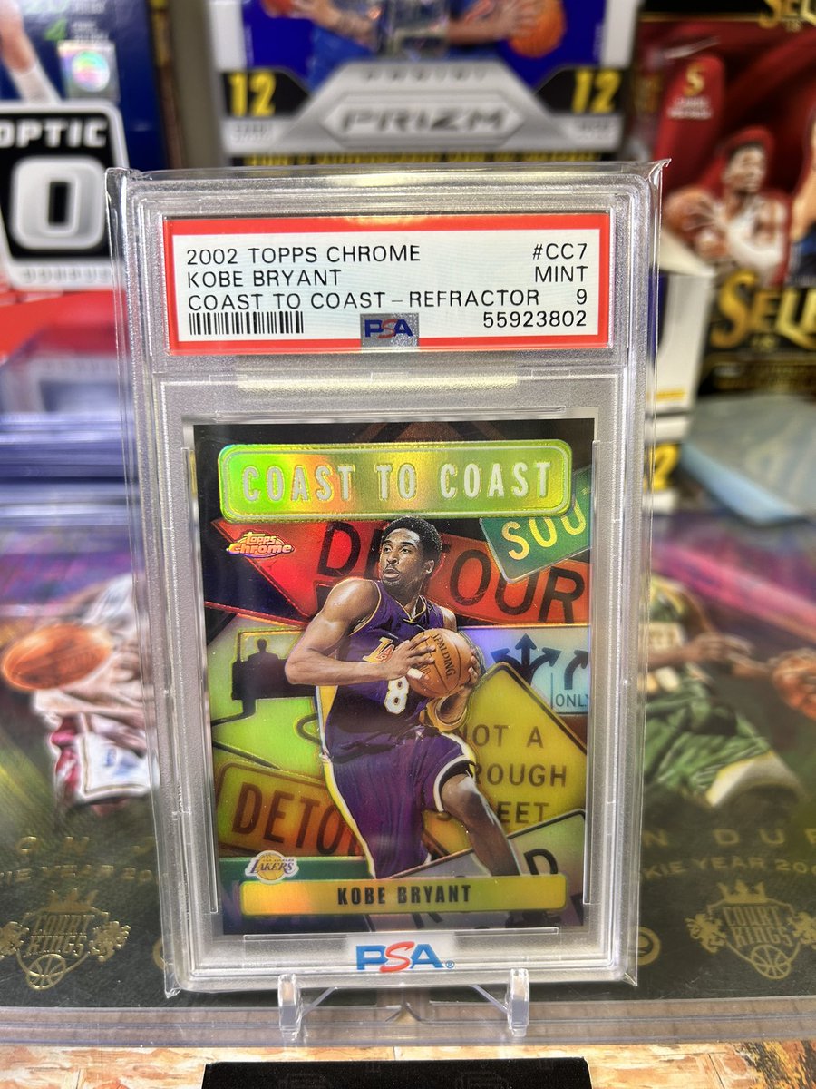PristinePrizmSC's tweet image. Cool story about this card…

I grew up in Northern California and my family moved to New York my sophmore year. Coast to Coast babyyyyy you already know i had to get this one slabbed for life. @CardPurchaser #kobebryant #toppschrome #refractor