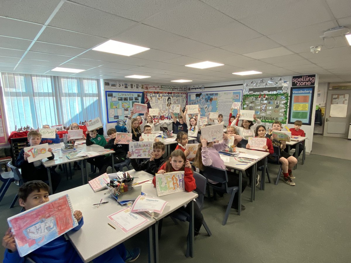 rjsyear6's tweet photo. Y6 have truly loved learning about the artist Banksy and creating their own graffiti- style name tags. https://t.co/LFwWUK7pnS