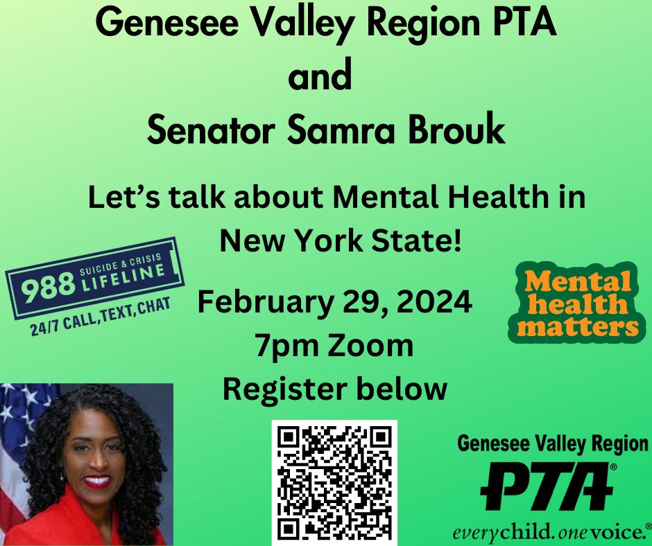 Senator Samra Brouk, the Chair of the Mental Health Committee will be meeting with us to discuss Mental Health in NYS.

Please share and  registration is required: buff.ly/4btDyYW