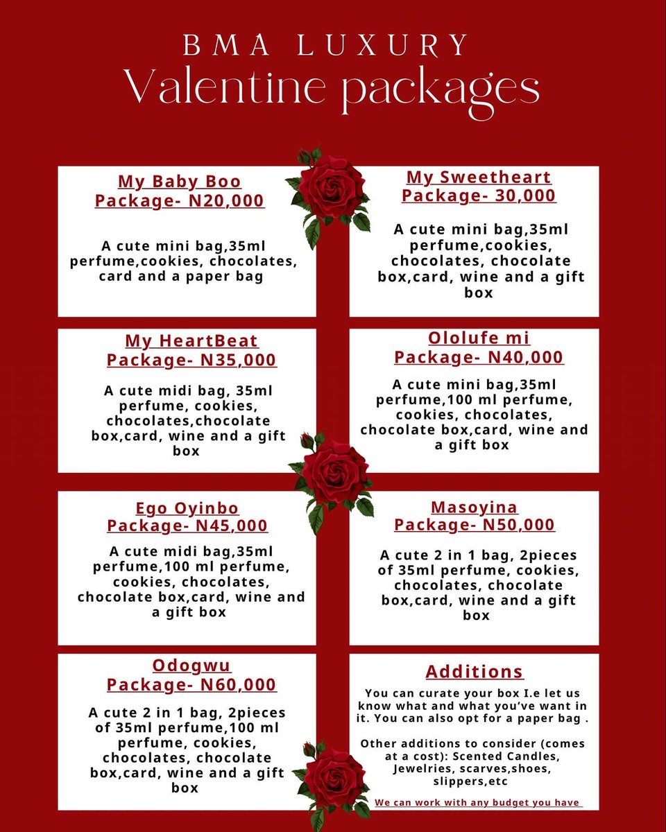 bmaluxury's tweet photo. NWABALI your relationship o . Don’t let your babe leave you cos you didn’t get her a valentine gift. Kindly Check our packages and get something nice for your loved ones. We can work within your budget 😃

#AFCON2023 #NGARSA #SouthAfrica https://t.co/6boZsn170N