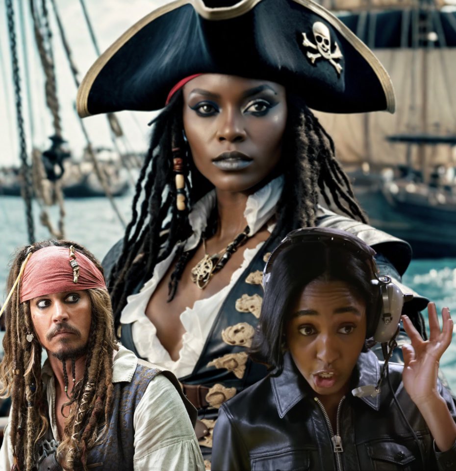 MattWallace888's tweet photo. 🚨UPDATE: Ayo Edebiri, the “woman” Disney is considering to replace Johnny Depp in the next Pirates of The Caribbean movie, identifies as a “queer” and is an extremist socialist who hates capitalism ⚠️ https://t.co/VLGzDu5aqT