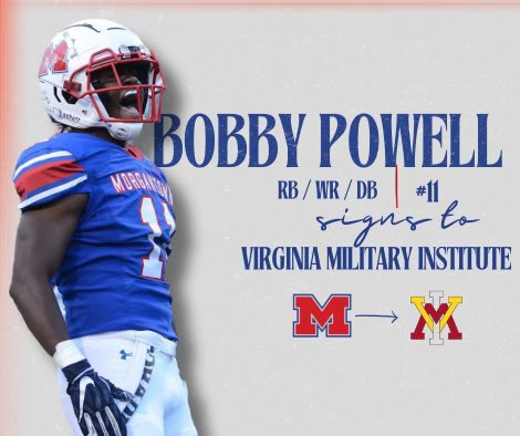 Next Level Mohigans 

Morgantown, WV ➡️ Lexington, VA 

Congratulations to <a href="/bobbypowell21/">robert powell</a> for committing to play <a href="/VMI_Football/">VMI Football</a> ! 

THIS IS MORGANTOWN ‼️