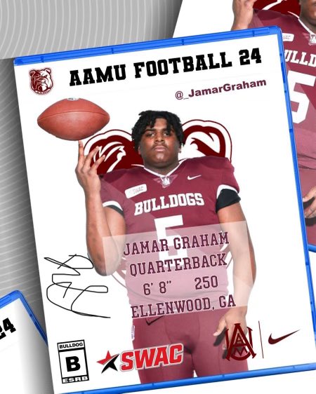 AamufbR's tweet photo. 🖊️
The Big Dawg is coming home

Jamar Graham
Quarterback
6-8 250

Signed

@_JamarGraham https://t.co/2B1pWgS1H6