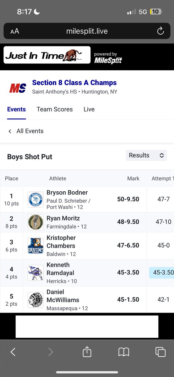 KennethRam30845's tweet photo. Placed 4th at County Class A champs. PR’d with a 45’3 and 45’0 but fouled out 2 other 45+ throws. Took the indoor shotput school record and checked in for state qualifiers next week. Videos - 45’3 - 45’0 - Foul https://t.co/48MwTWTAgu