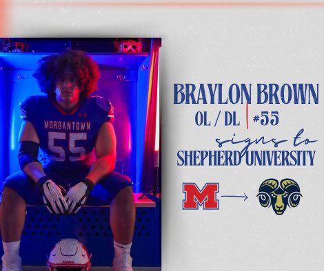 Next Level Mohigans 

Morgantown, WV ➡️ Shepherdstown, WV 

Congratulations to <a href="/Braylon_Brown_/">Braylon Brown</a> for committing to play <a href="/SURamsFootball/">Shepherd Football</a> ! 

THIS IS MORGANTOWN ‼️