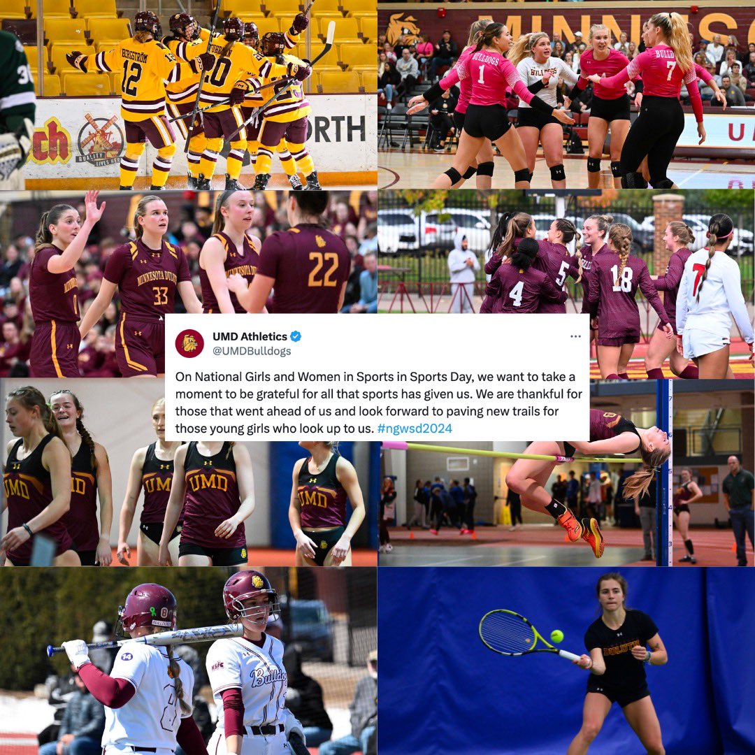Today, we honor the strength, skill, and determination of female athletes not only at UMD, but around the country. They continue to inspire us to break barriers and strive for greatness! 💪🏻🏆🐶

#ngwsd2024 #bulldogcountry