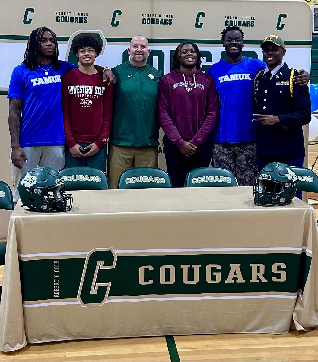 Great day on the Installation @JBSA_Official at @RGC_MS_HS! We had a great ceremony with 5 of our @RGC_Football players signing their NLI to play football at the next level. Hard work pays off! Can’t wait to see what the future holds for these young men! Love y’all