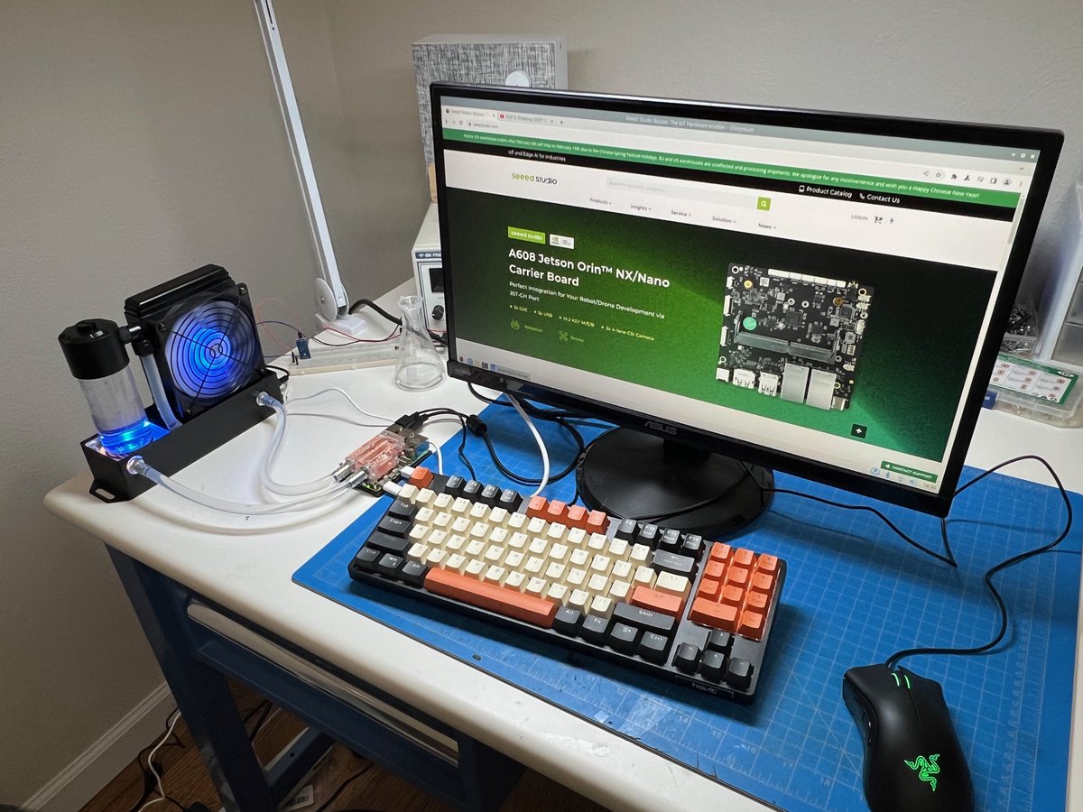 Second Robotics (@secondrobotics) on Twitter photo Time to overclock the #RaspberryPi5! Got a way overkill and way cool water cooling kit set up from Seeed Studio. The kit went together with ease, quality parts. seeedstudio.com <a href="/seeedstudio/">Seeed Studio</a> <a href="/element14_Avnet/">element14 Electronics</a> <a href="/Raspberry_Pi/">Raspberry Pi</a> #electronics Time to overclock the #RaspberryPi5! Got a way overkill and way cool water cooling kit set up from Seeed Studio. The kit went together with ease, quality parts. seeedstudio.com <a href="/seeedstudio/">Seeed Studio</a> <a href="/element14_Avnet/">element14 Electronics</a> <a href="/Raspberry_Pi/">Raspberry Pi</a> #electronics