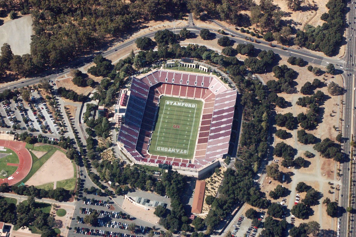 Stanford Stadium. Original on the left. The new structure is on the right.

#StanfordCardinal