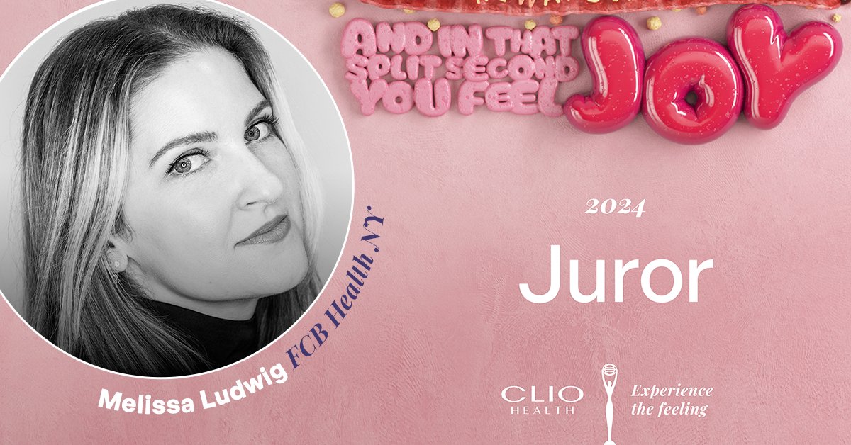 MelissaJLudwig's tweet photo. Thank you @ClioAwards for inviting me to join the #ClioHealth Craft jury. Looking forward to taking in this year's most brilliantly executed work! Calling all creatives to enter now - let's celebrate innovation and ideas together: https://t.co/ack4fjpeXh https://t.co/yUNL2a0UrO