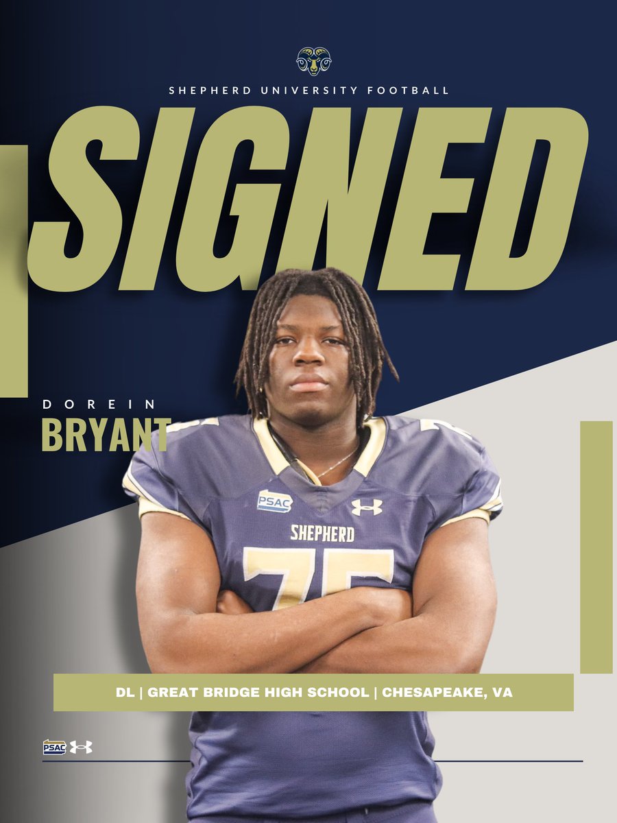 A SIGNEE FROM THE 757!!! Welcome @BryantDorein to the Ram Family! #NationalSigningDay #Team95 #TrueBeliever