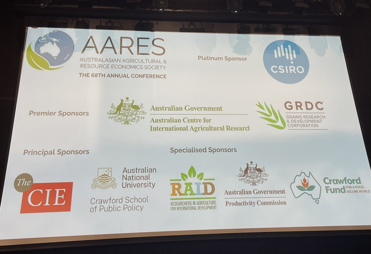We are in such great company as supporter of the @AARES_Inc conference this week! #AARES2024 @CSIRO @ACIARAustralia @RaidNetwork @ANUCrawford @theGRDC