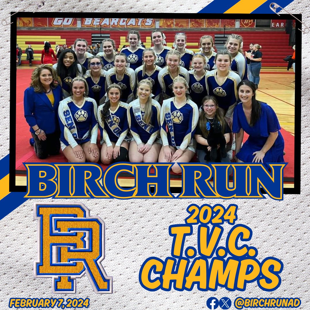 Birch Run Athletics on X: Birch Run Competitive Cheer wins their sixth  consecutive TVC Championship! 🏆  / X