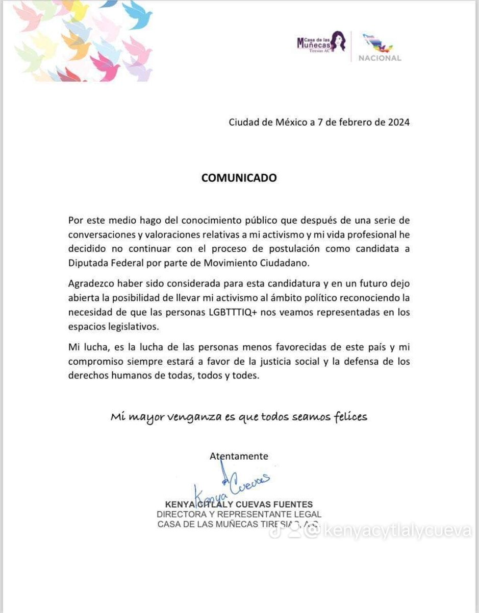 kenyacuevas101's tweet photo. Comunicado https://t.co/gbz4lTAja3