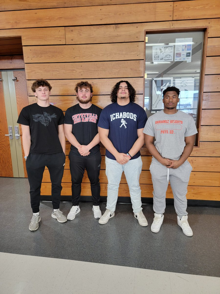 Congratulations to these four T-Birds! Each signed to play at the next level. <a href="/Ryeki_T15/">Ryeki Tuley</a> and <a href="/Jacob_Malcom44/">Jacob Malcom</a> will play at <a href="/Red_Raven_FB/">Coffeyville Football</a> <a href="/Christian_Gonzo/">Christian Gonzales</a>  to <a href="/IchabodFTBL/">Washburn Football</a>  and Jaki Lee will play defensive line for <a href="/MNUFootball_/">MNUFootball</a>