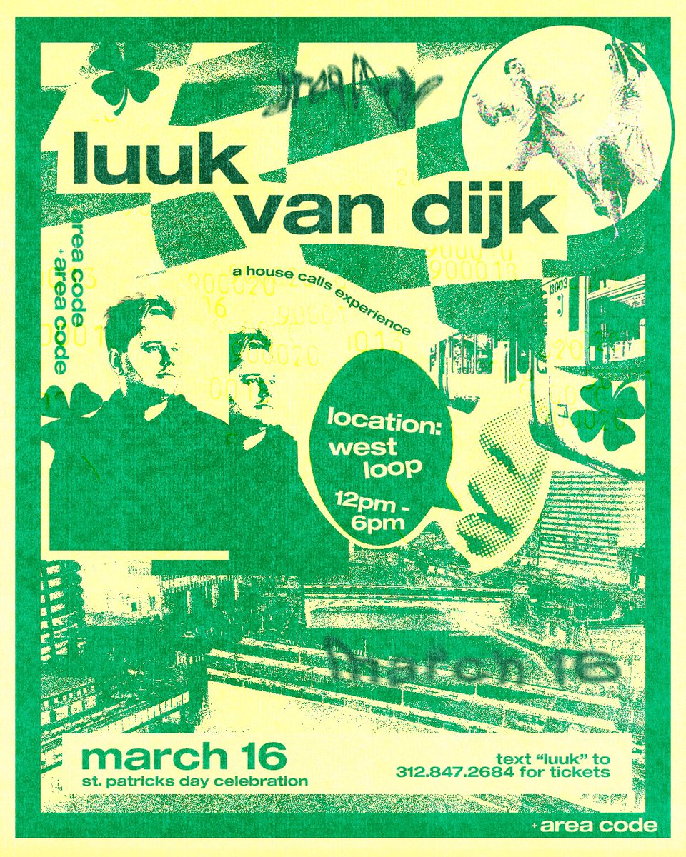 _HouseCalls_'s tweet photo. it’s your luucky day… we’re throwing a sick st. patrick’s day warehouse show with @luukvandijkdj in chicago and tickets are $20 for the next 24hrs 👀 text 312-847-2684 for tix https://t.co/oIUOGJ68FR