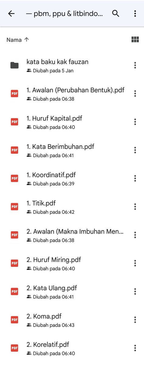 ini link materi yg biasanya aku dapat dari tele, aku buat folder sendiri dan siapa tau kalian butuh jdi gausah download lgi 😻👍 ini yaaa :: drive.google.com/drive/folders/…