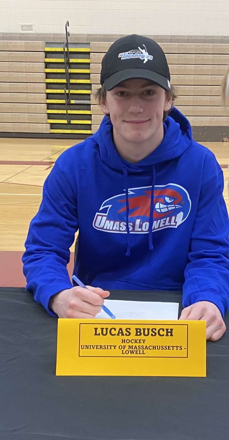 Congrats to <a href="/LucasBusch21/">Lucas Busch</a> on signing NLI to play at <a href="/RiverHawkHockey/">UMass Lowell Hockey</a>