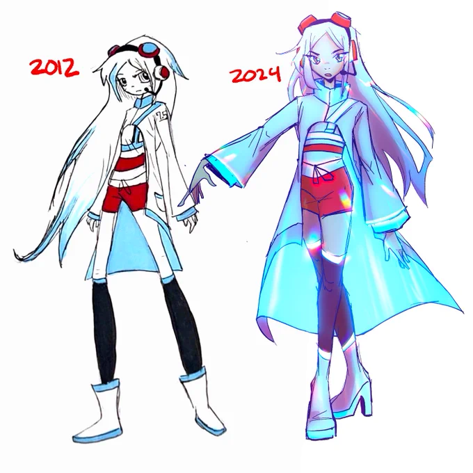 real quick vocaloid OC redraw after 12 years haha 