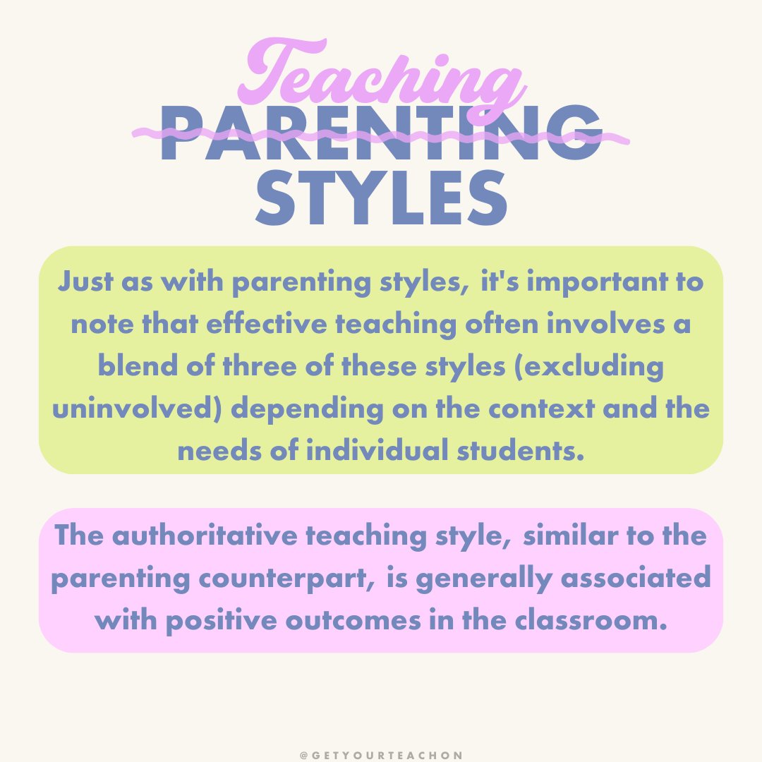 getyourteachon's tweet photo. Just as there are different parenting styles, teaching styles vary too. Some teachers stick to one style, while others weave through all four in a week. Let's embrace knowledge, knowing it helps us do better.
#teachingstyles #teachingstrategies #teachingmethods #teacherresources https://t.co/2MjhIPvKce