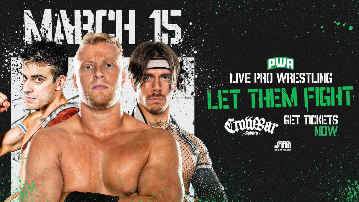 Pro Wrestling Australia returns to the Crowbar, FRIDAY, MARCH 15! Experience LIVE pro wrestling in this unique fight club atmosphere. Don't miss The Velocities, Ricky South and many more when we LET THEM FIGHT! 🚪 7:30pm - Friday 15 March 2024 🎟️ tinyurl.com/PWAxCrowbar2