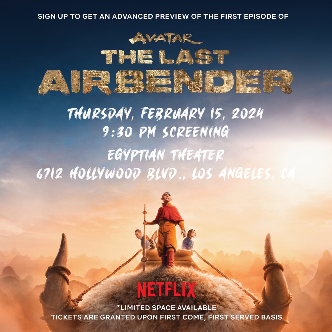 Want to come to the AVATAR: THE LAST AIRBENDER premiere in Los Angeles? Claim your tickets now!

bit.ly/3OCygk5