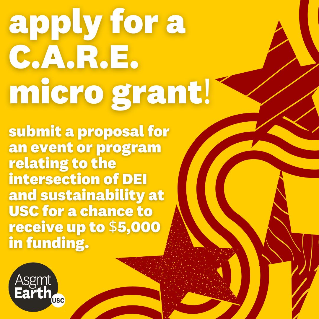 GreenUSC's tweet photo. 🚨GRANT ALERT PEOPLEEE 🚨the Community, Accessibility, Restoration, and Ecology (C.A.R.E.) Challenge Micro-grant program is open for applications! they provide micro-grants for event proposals that prioritize the intersections of DEI and sustainability. https://t.co/DTtYPPtPYi