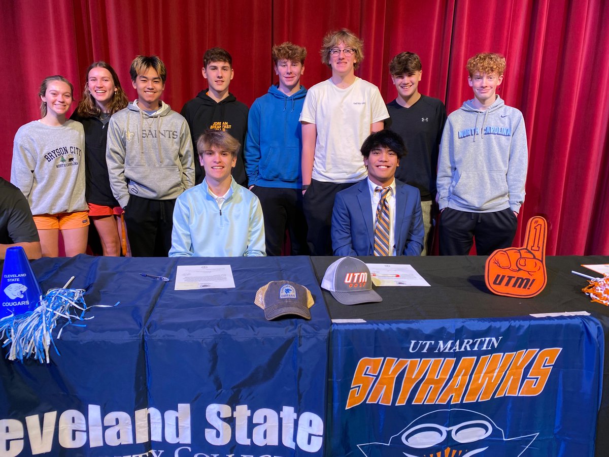beardengolf's tweet photo. This morning at signing day we celebrated two of the best we’ve ever had at BHS. Gray Loftin (Cleveland State) and Jaden Morrell (UT Martin) have left a great legacy and we can wait to see what they will continue to accomplish on and off the course! https://t.co/wlRUIQ2Xfb