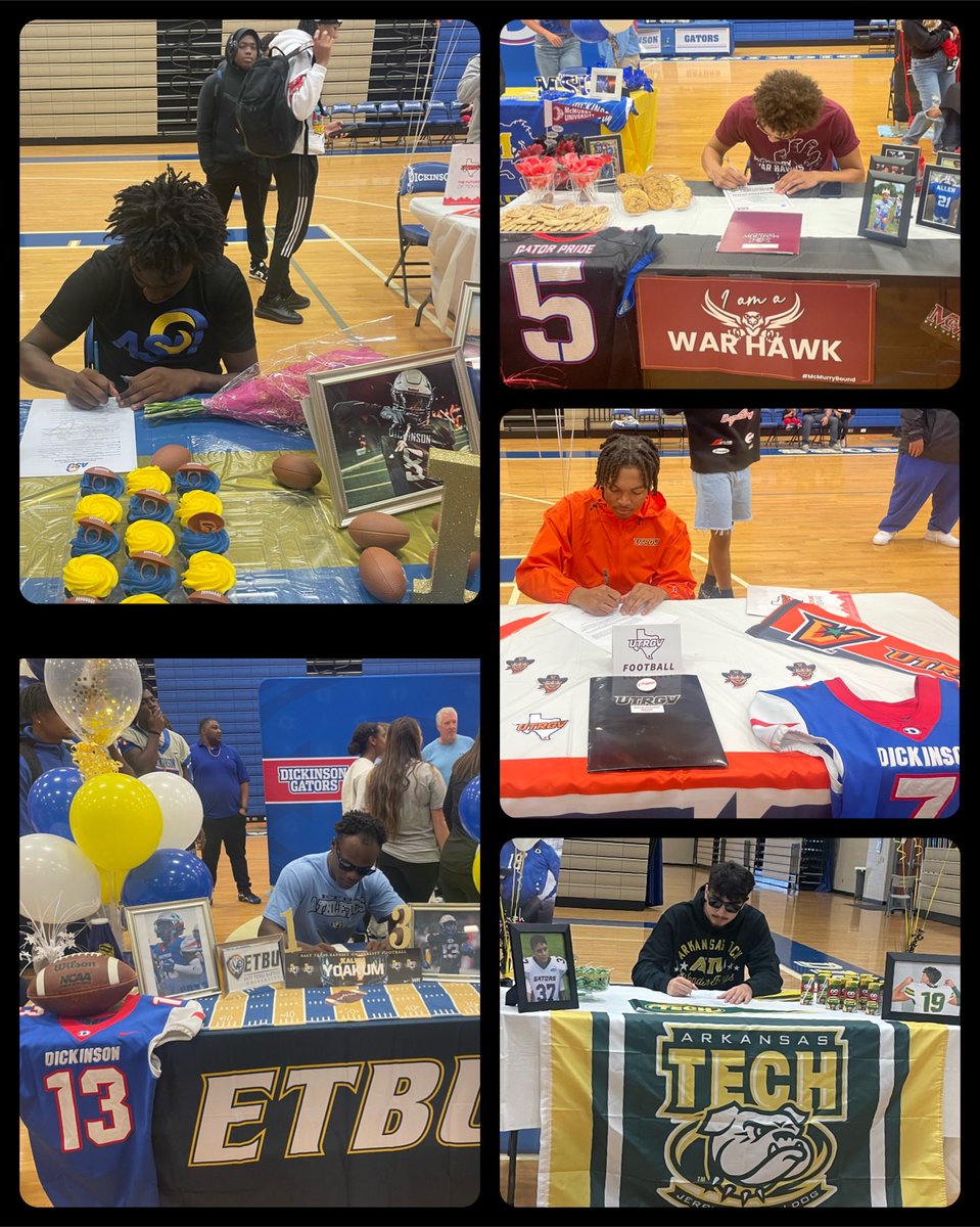 Always a great day to be a gator, this day was a particularly good day…
⁦<a href="/Dstorm0920/">Diego Sanchez</a>⁩, ⁦@409kalum⁩, @nicko7even, ⁦<a href="/emeryallenn/">Emery Allen</a>⁩, &amp; ⁦<a href="/jquan_hennigan/">J’Quan Hennigan🎱</a>⁩ signing on the dotted line, Couldn’t be prouder‼️
#GatorPride