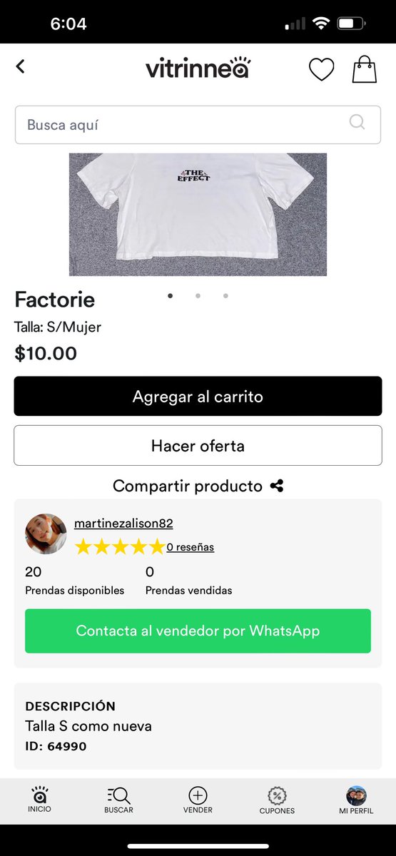 A partir de hoy en Vitrinnea ya puedes contactar a los vendedores vía WhatsApp, lo cúal hará que la experiencia de compra sea más social en plataforma. A eso se le suma la funcionalidad de poder “ofertar” a los productos, para tener la oportunidad de comprar a un mejor precio🚀