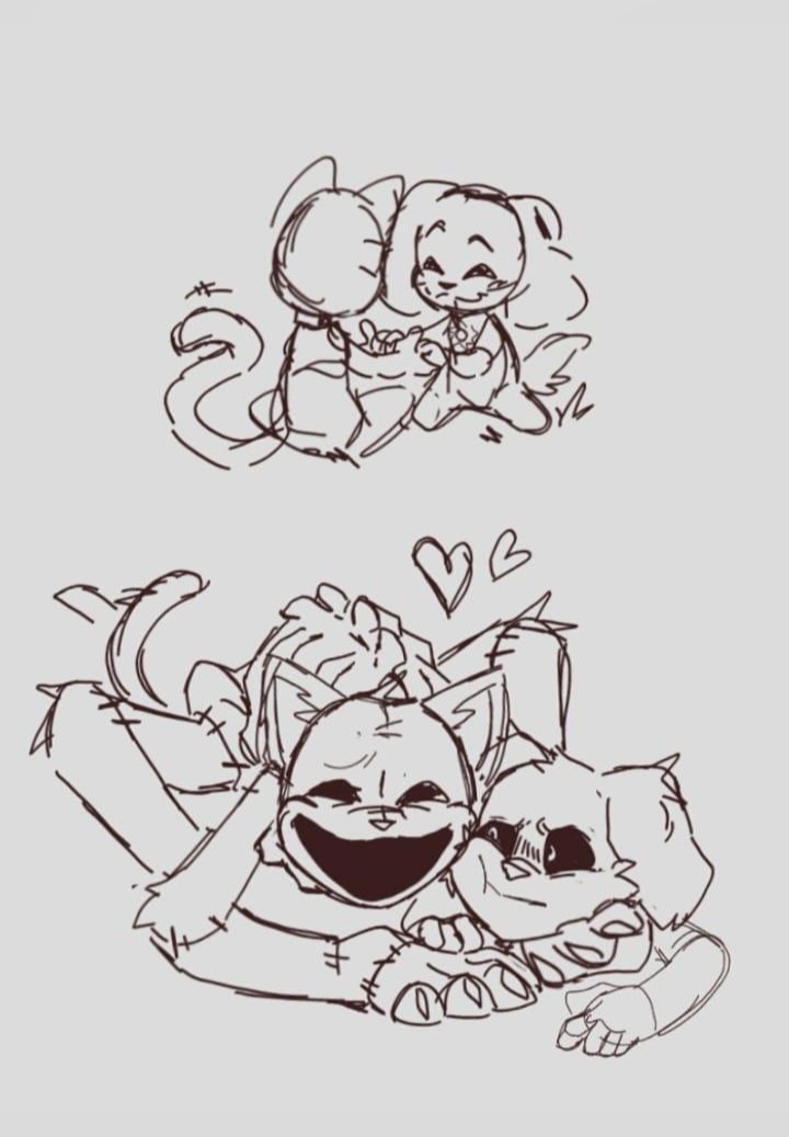 Jello_ri's tweet photo. They're so tragic, I love them 
#PoppyPlaytimefanart #dogday #catnap https://t.co/lg1qNShukn