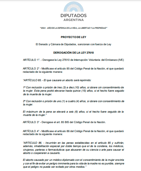 MatiMow's tweet photo. Ingresó oficialmente a la Cámara de Diputados el proyecto de legisladores de La Libertad Avanza para derogar la Interrupción Voluntaria del Embarazo. https://t.co/gen3BHzri8