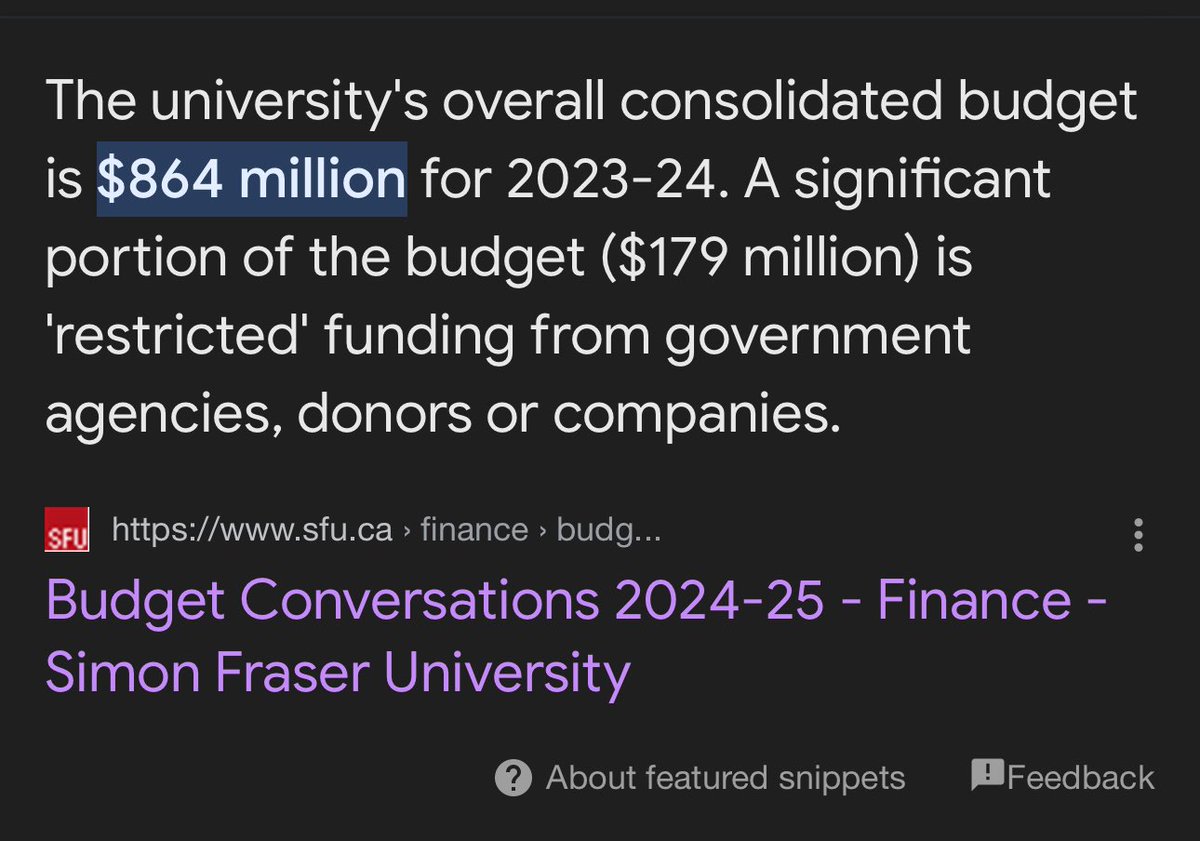 J.R. DAVIES (@coachdaviesone) on Twitter photo <a href="/SFU/">Simon Fraser University</a> Approximately $800 million dollar annual budget. Bigger than most NCAA Division 1 schools. But no money for Sport Information Department or a football program. Unbelievable.
sfu.ca/finance/budget…. <a href="/SFU/">Simon Fraser University</a> Approximately $800 million dollar annual budget. Bigger than most NCAA Division 1 schools. But no money for Sport Information Department or a football program. Unbelievable.
sfu.ca/finance/budget….