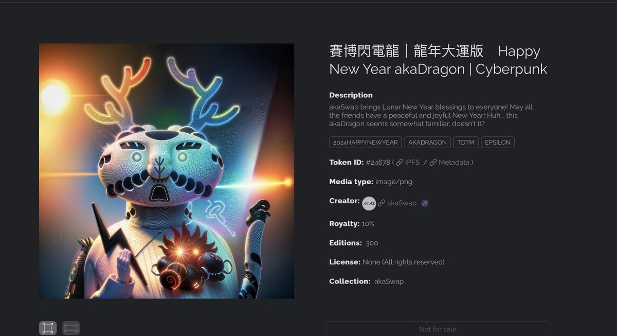 siftcroix's tweet photo. Tezsup!

Finally got 2/3 akaDragon of @AkaswapCom . 
I want the Cyberpunk Dragon too!

Go and collect yours too.
Check out: https://t.co/6L9m6BHh23

#Tezos #Akaswap https://t.co/POdd6EEin8