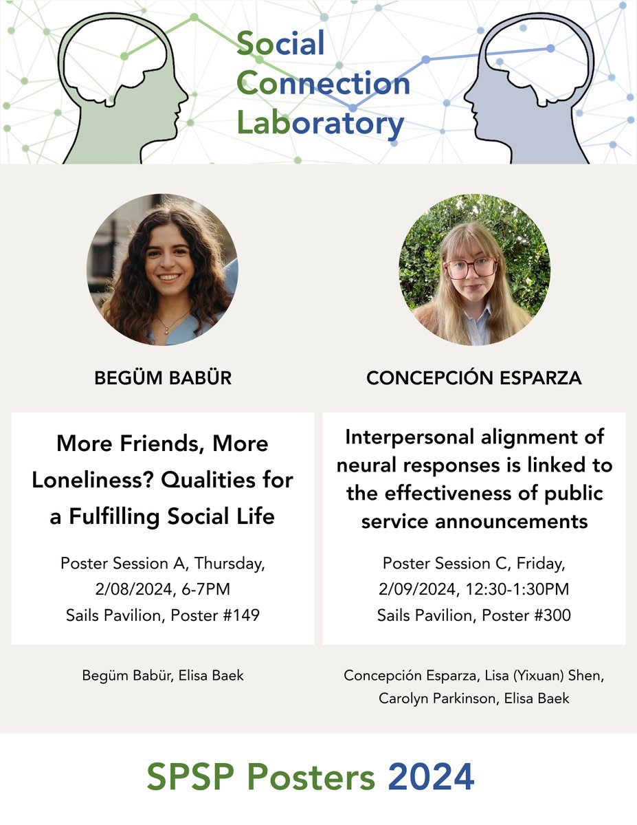 Elisa Baek (@elisabaek.bsky.social) (@elisa_baek) on Twitter photo See you at #SPSP2024! Come hang out with the <a href="/socolab_usc/">Social Connection Lab</a> at the following poster sessions. Looking forward to (re)connecting with my favorite social psychologists in San Diego! See you at #SPSP2024! Come hang out with the <a href="/socolab_usc/">Social Connection Lab</a> at the following poster sessions. Looking forward to (re)connecting with my favorite social psychologists in San Diego!