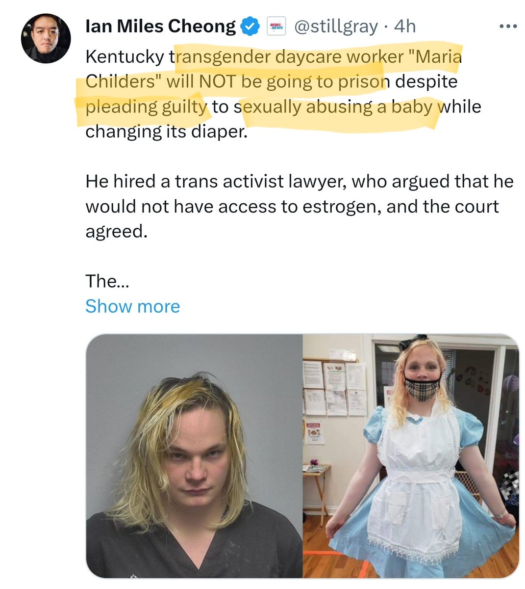 PoliticsOnX's tweet photo. @ianmiles Actual r⁸pe w/ evidence = No Jail
False r⁸pe accusation without evidence = $83.3 Million 

(Either Maria Childers has a better lawyer than President Donald J. Trump or _____)

1. We are not the same
2. The system is rigged/corrupt
3. Other https://t.co/yJHQjLB3l3