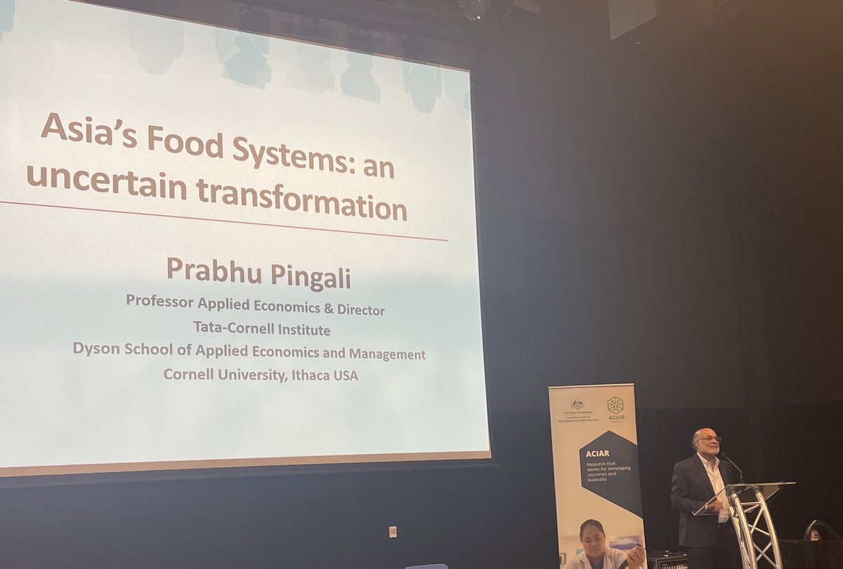 Asia has been going through a series of food system transformations since green revolution - what are the lessons from each of them? Focus for address by Dr Prabhu Pingali @TataCornell @ICRISAT at  @ACIARAustralia session at #AARES2024 @AARES_Inc